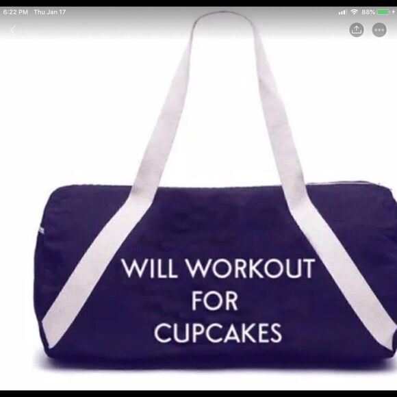 Private Party ‘Will Workout for Cupcakes' Bag - Picture 1 of 4